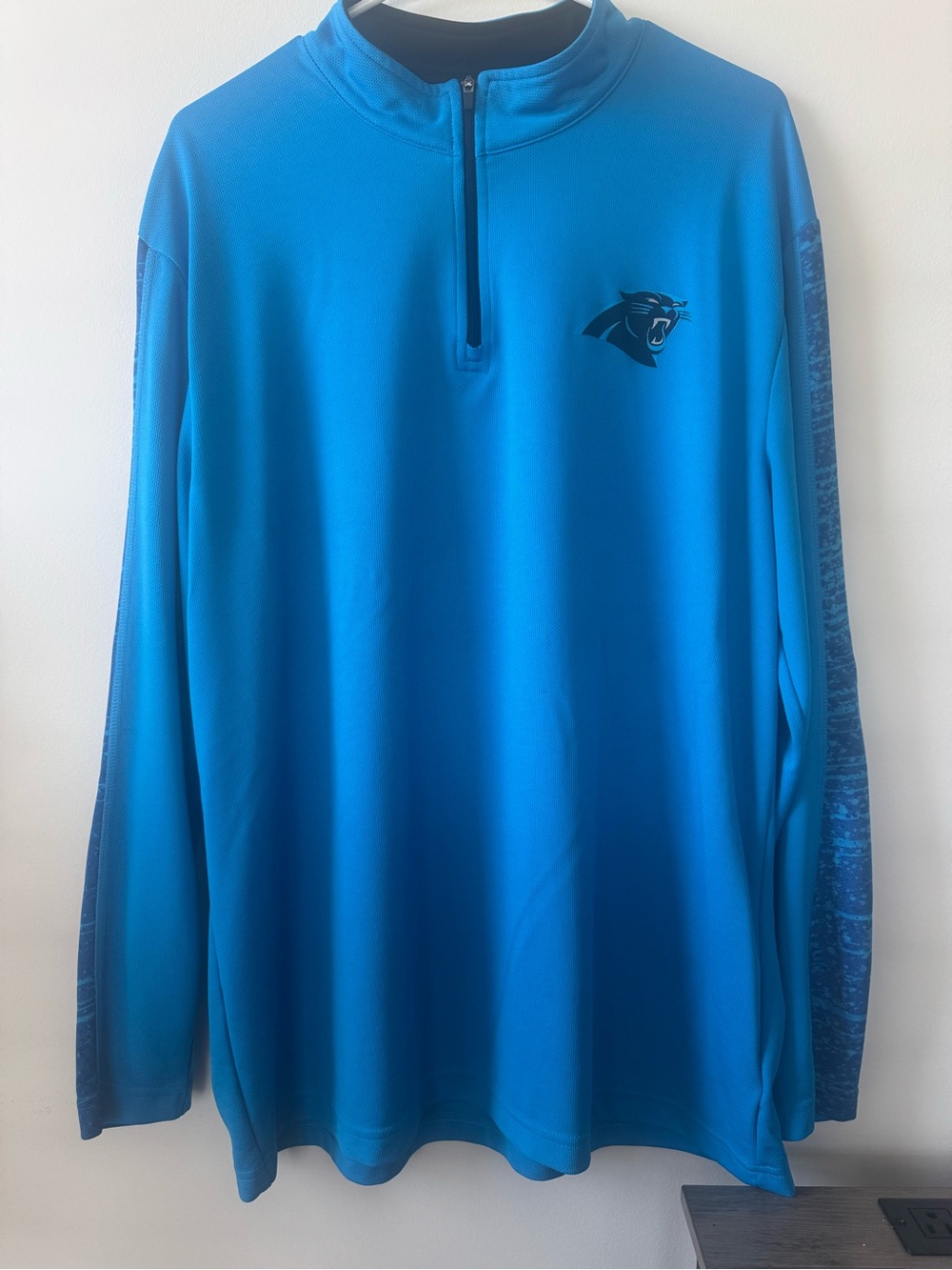 Carolina Panthers NFL Team Apparel Blue Quarter Zip Long Sleeve Tx3 Cool XL